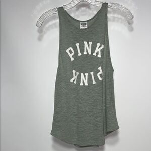 PINK Victoria's Secret Women's Green Tank Top